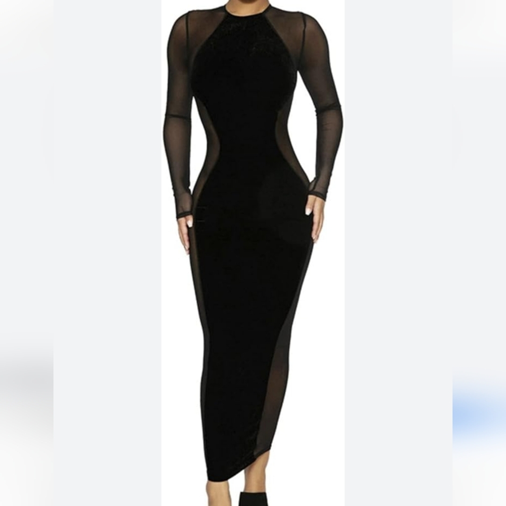 Elegant Black Long Sleeve Dress